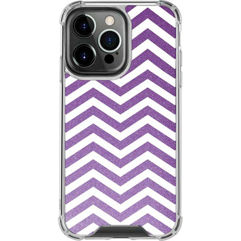 Purple Chevron iPhone 15 Pro Clear Case